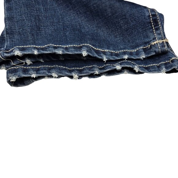 TK Axel Slim Boot Cut Distressed Jeans 38X30 Men's Blue Denim - Picture 13 of 13